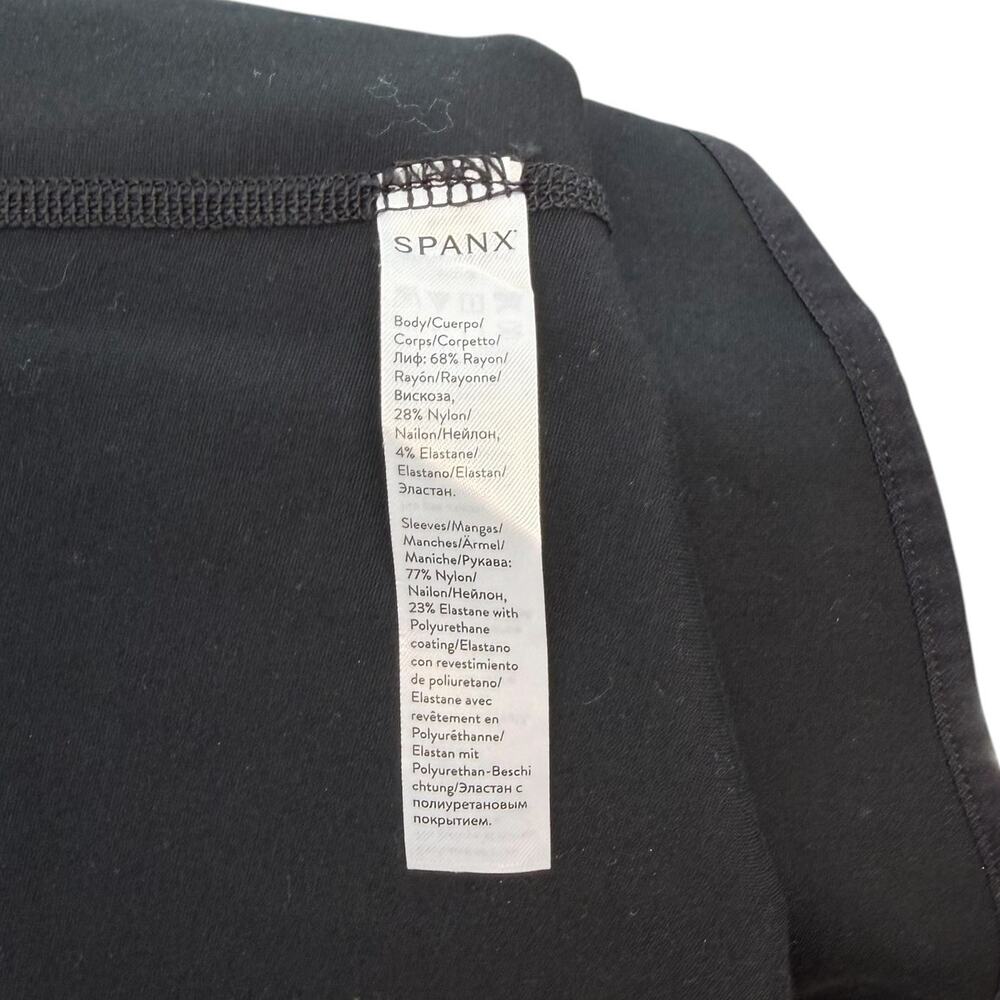 Spanx Black Drape Front Jacket Open Cardigan Stretch Ponte Womens Medium - Picture 13 of 14